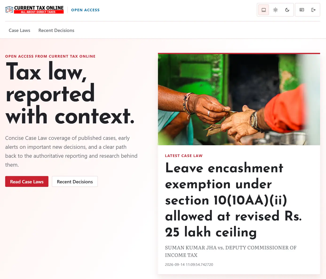 Current Tax Online Open Access website